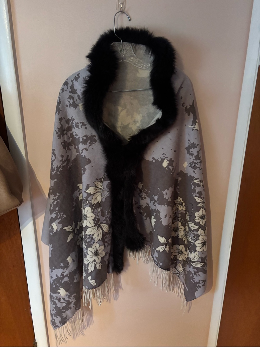 Wolfie Furs Flora Fox Fur Wool & Cashmere Shawl